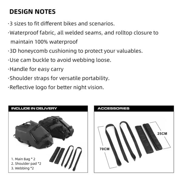 Rhinowalk 28L Waterproof Saddlebags - Image 8