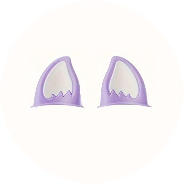 helmet kitty ears lilac and white helmet cat ears
